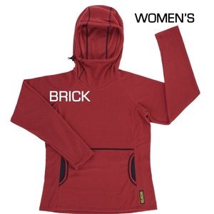 Melanzana Microgrid Hoodie Women's M Brick Red Melly